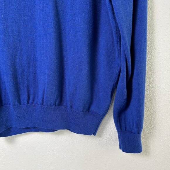 Jos A Bank Travelers Collection Sweater Size XL Blue Merino Wool V Neck Pullover - Picture 3 of 11